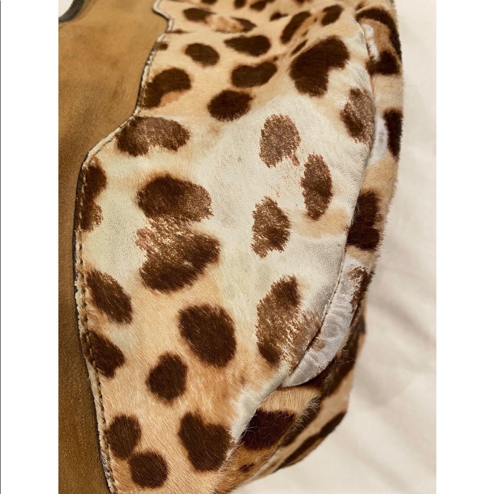 Jimmy Choo Leopard Print and Brown Suede Hobo Bag - Picture 8 of 10